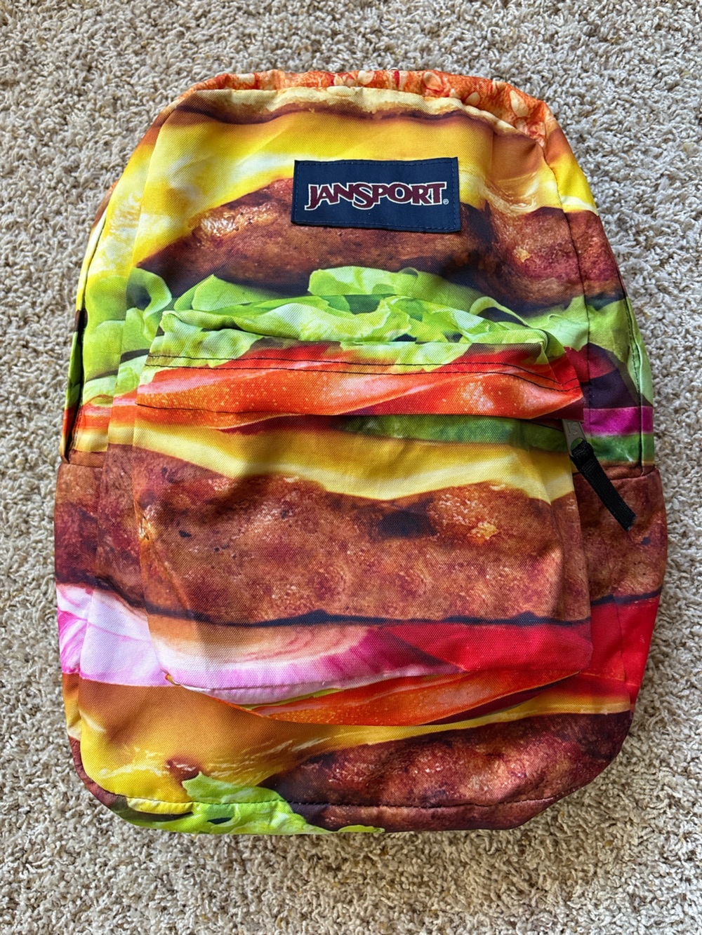 Back-to-School Backpack Kids Jansport High Stakes Cheeseburger Hamburger Design